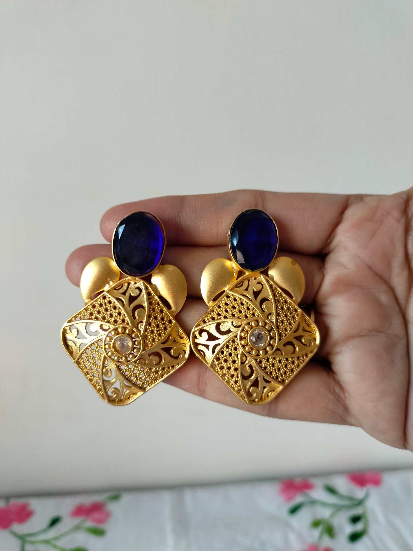 Blue Golden Earrings