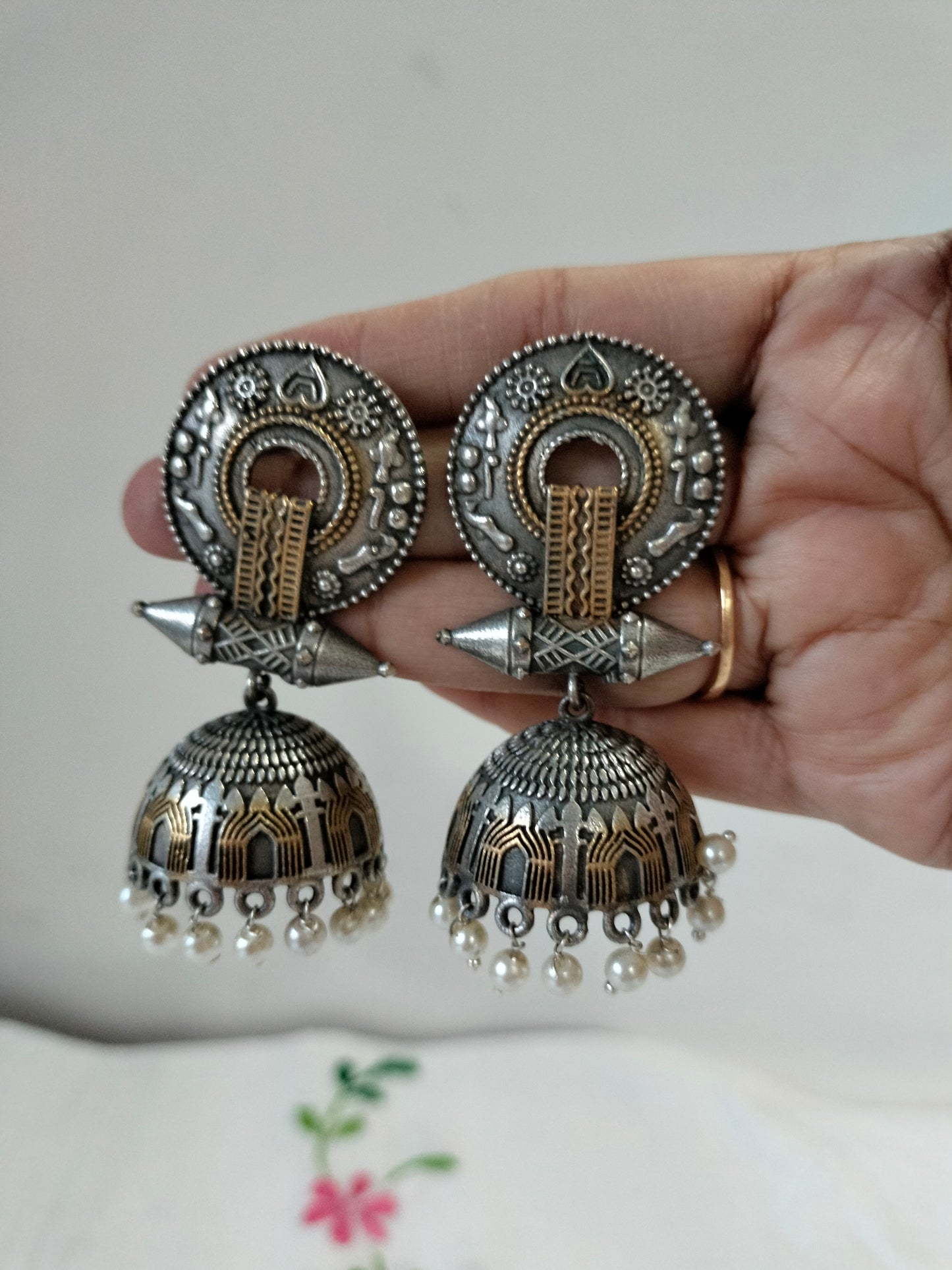Dual Tone Earrings