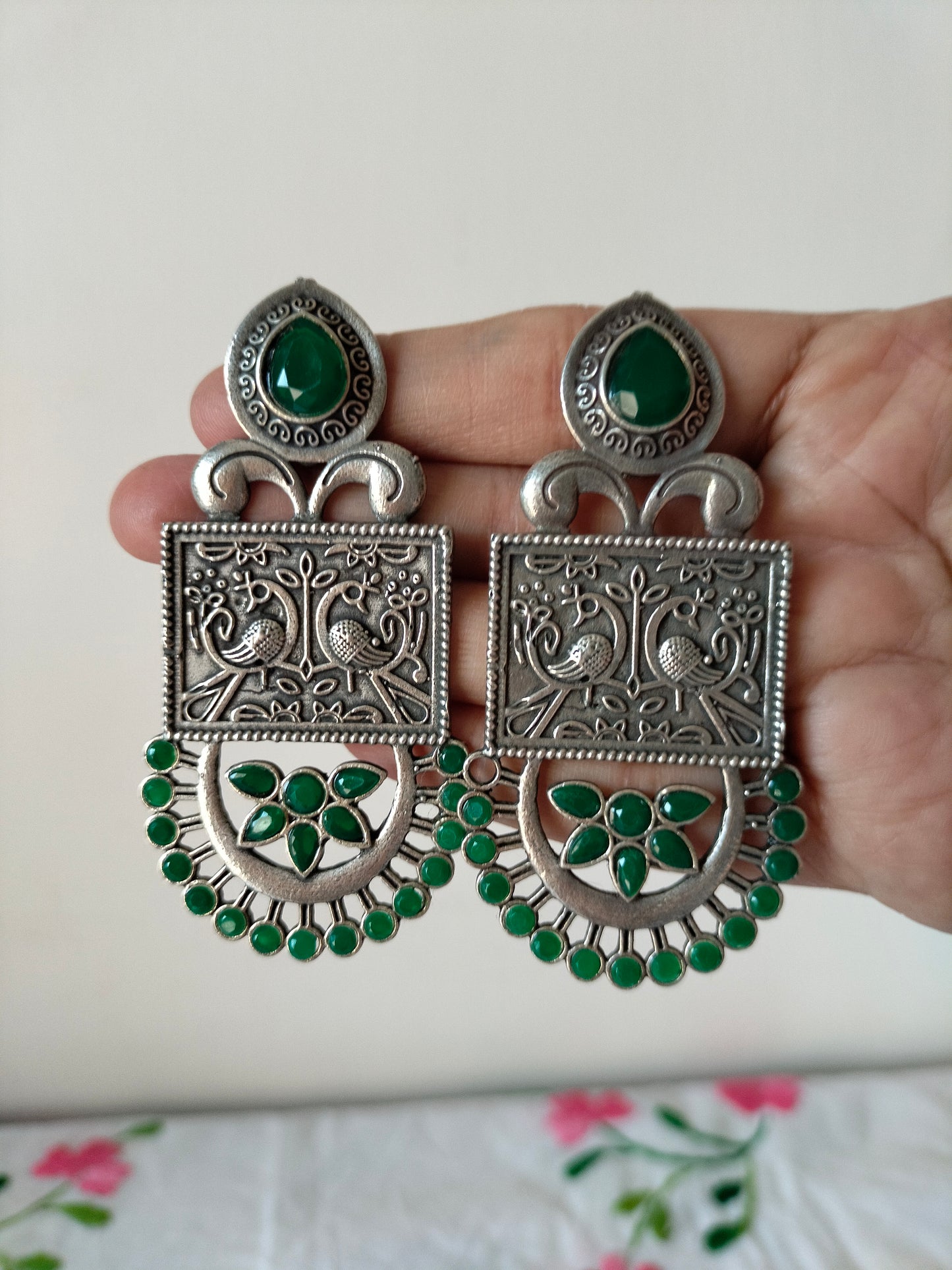 Green Colour Earrings