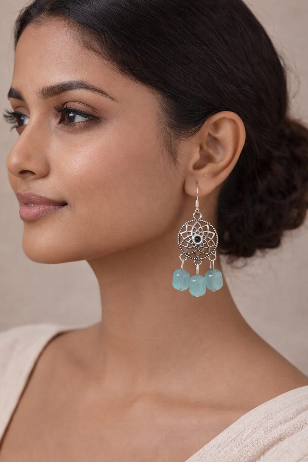 Serene Sky Mandala Dangles