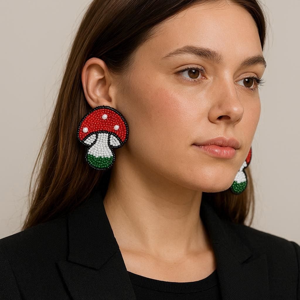 The Enchanted Amanita Statement Studs
