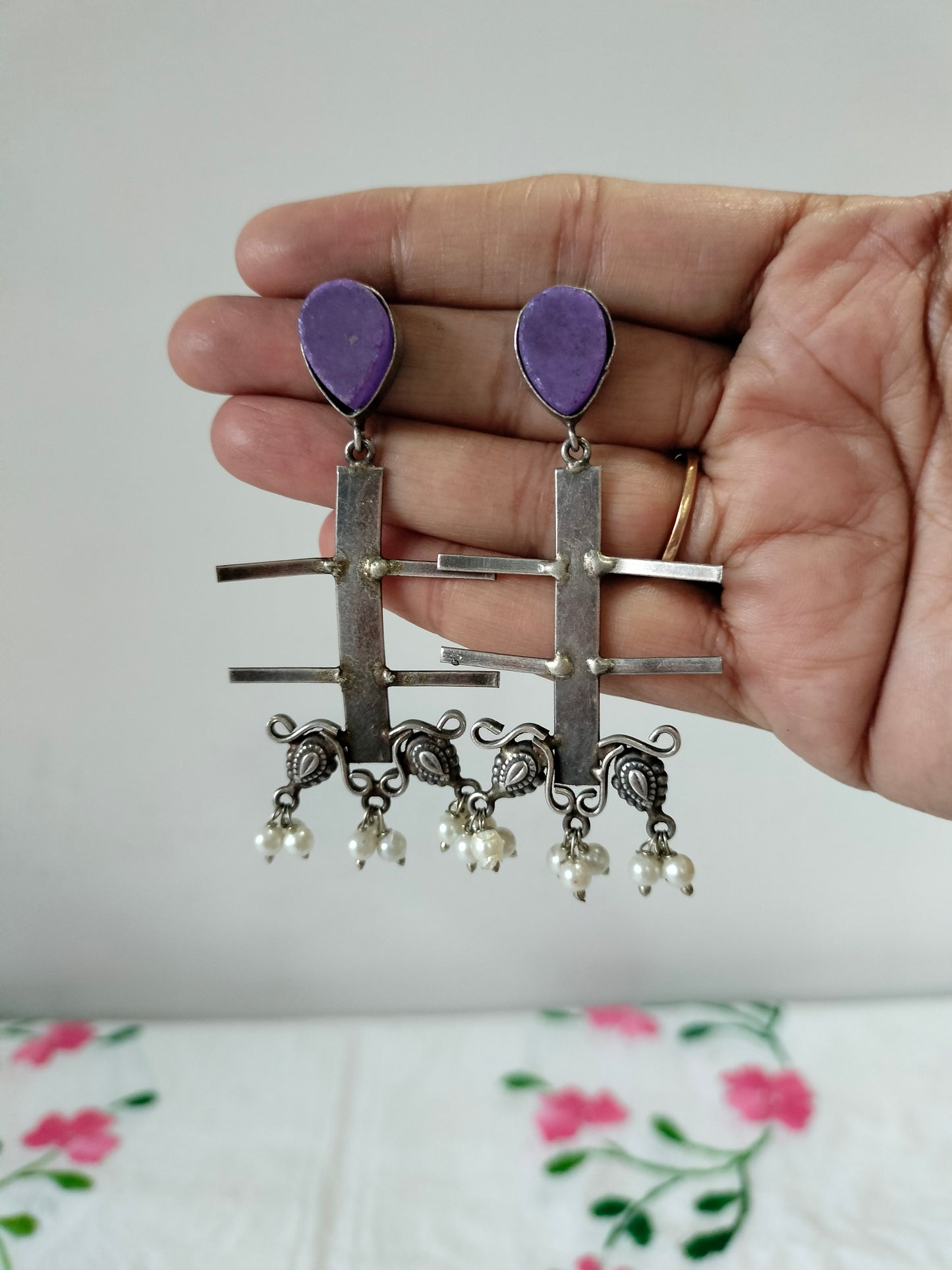 Purple Oxidize Earrings