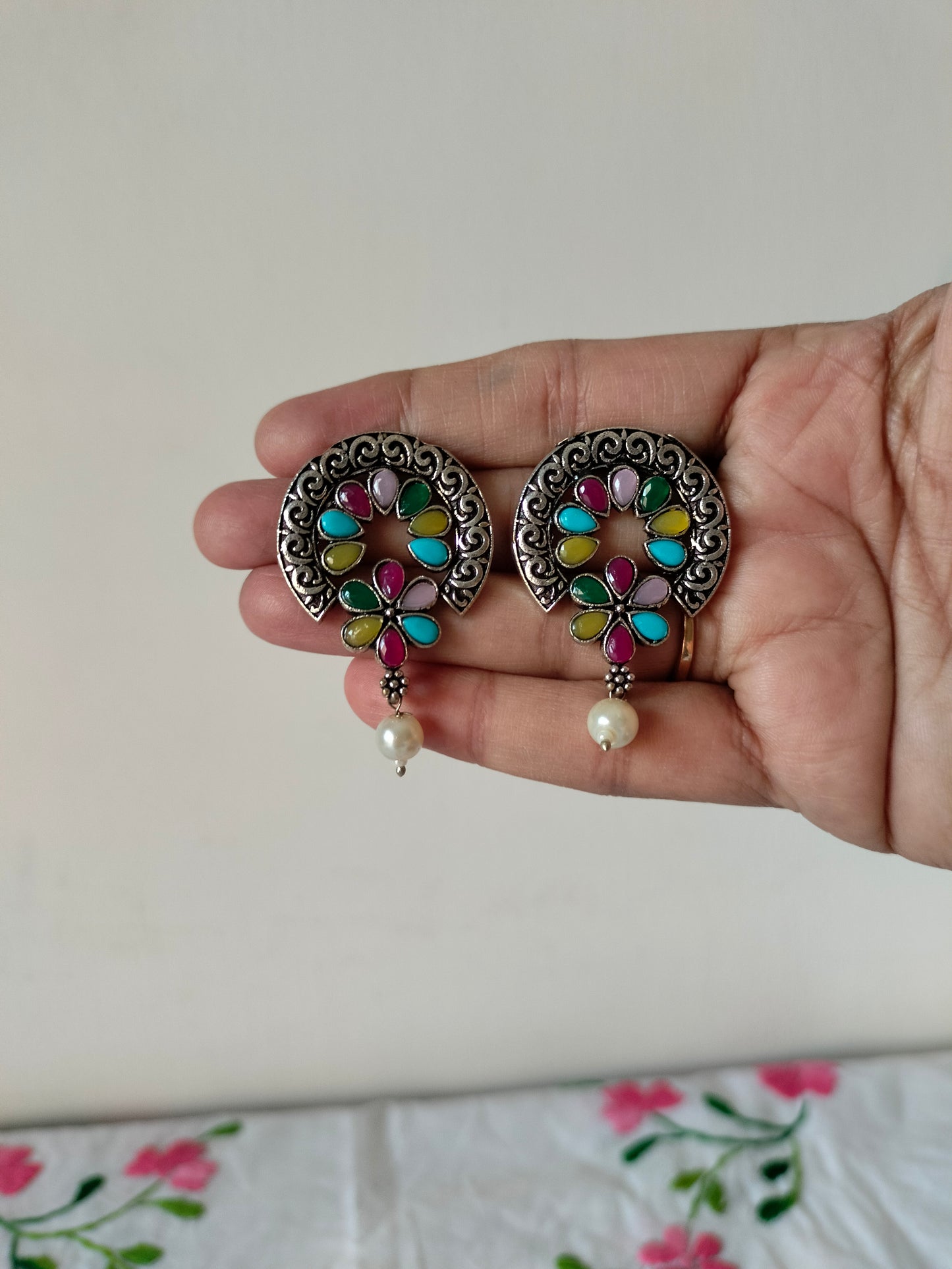 Round Multi Colour Earrings