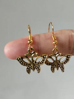 Vintage-Style Butterfly Hook Earrings