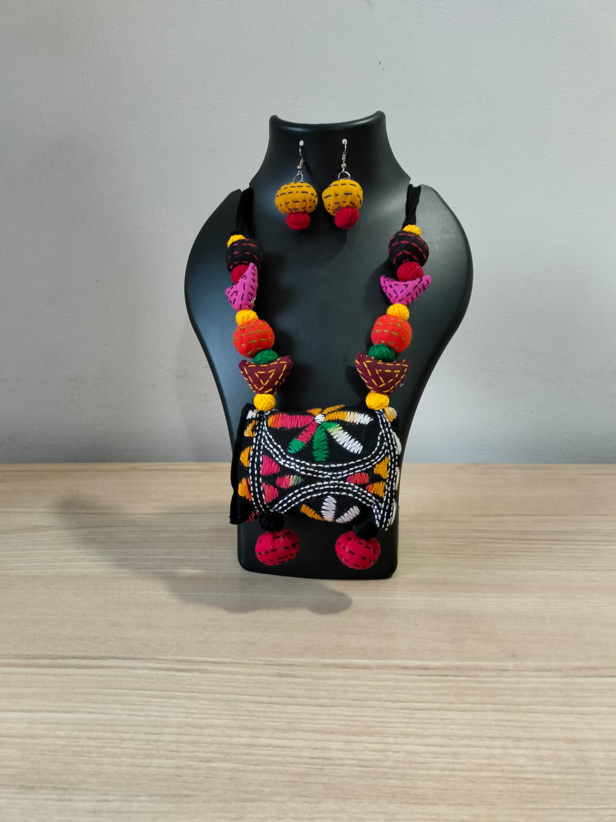 Ethnic Bloom Fabric Necklace