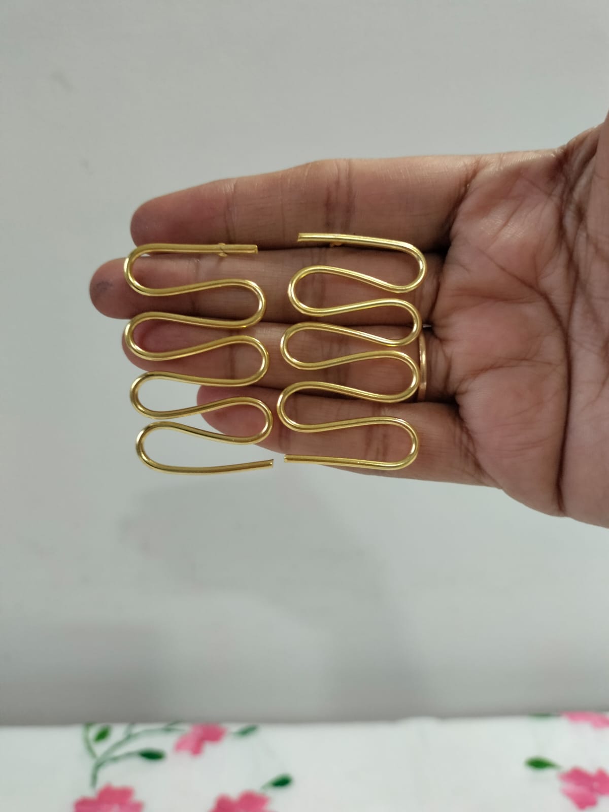 Modern Abstract Gold S-Curve Statement Earrings