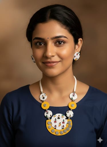 Warli Rhythm Statement Necklace