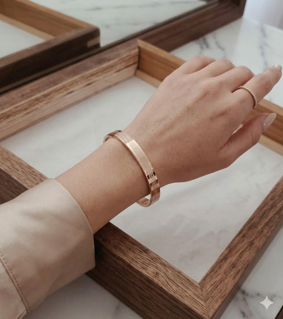 The Greek Key Rose Gold Bangle