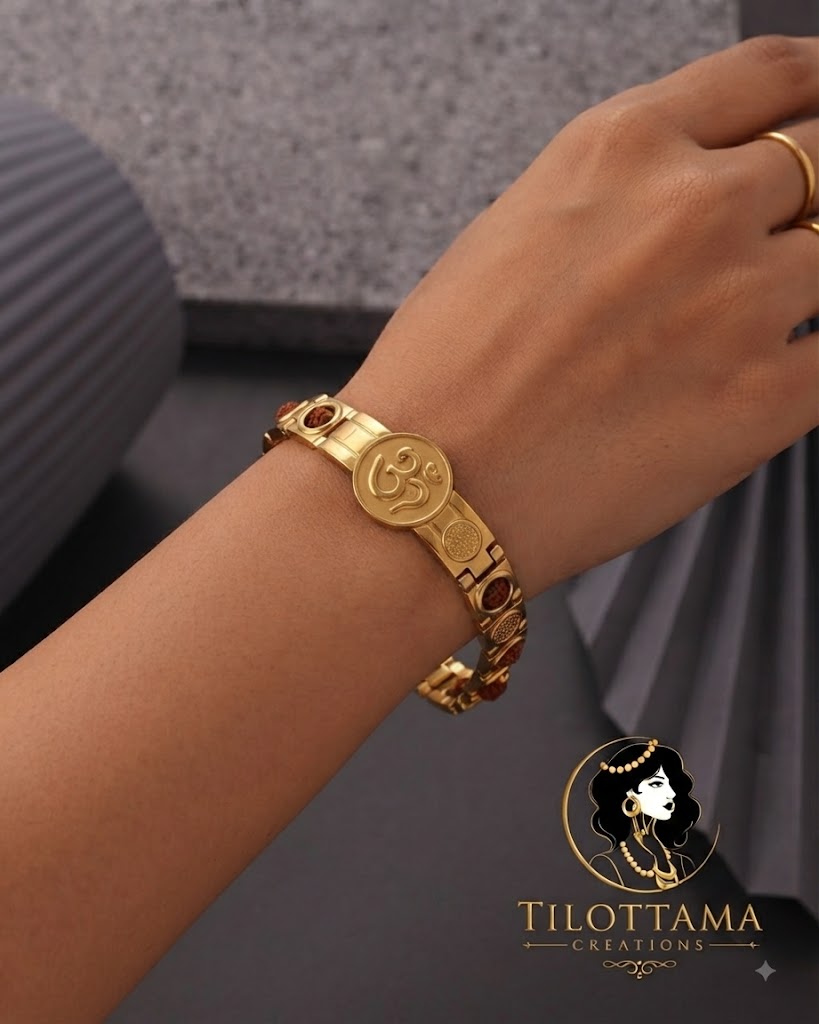 Divine Harmony Rudraksha & Om Bracelet