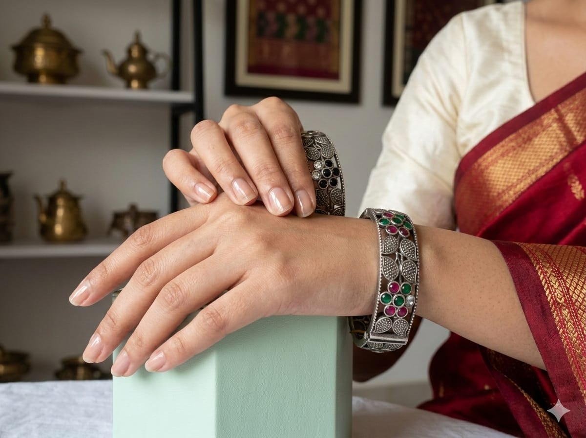 Vintage Kemp Stone Oxidised Kada