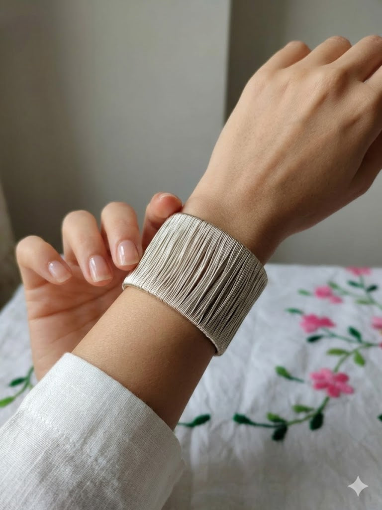 The Argent Harp Cuff