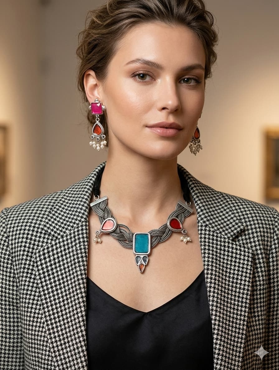 Vibrant Tribal Fusion Jewelry Set