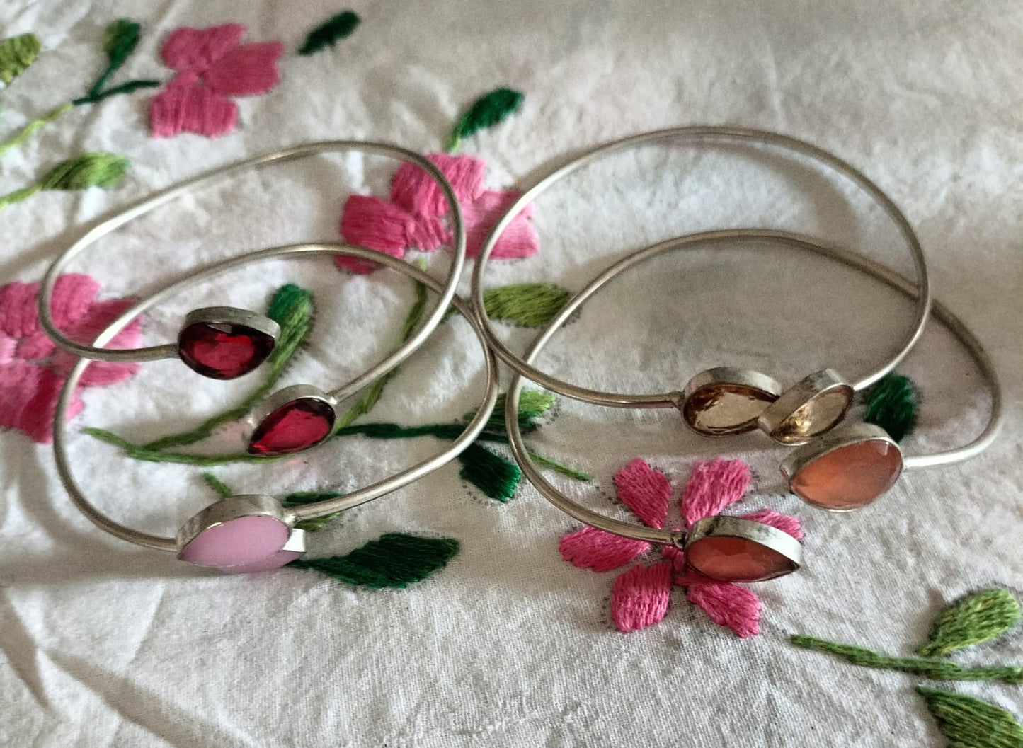 Gemstone Bypass Bangles.