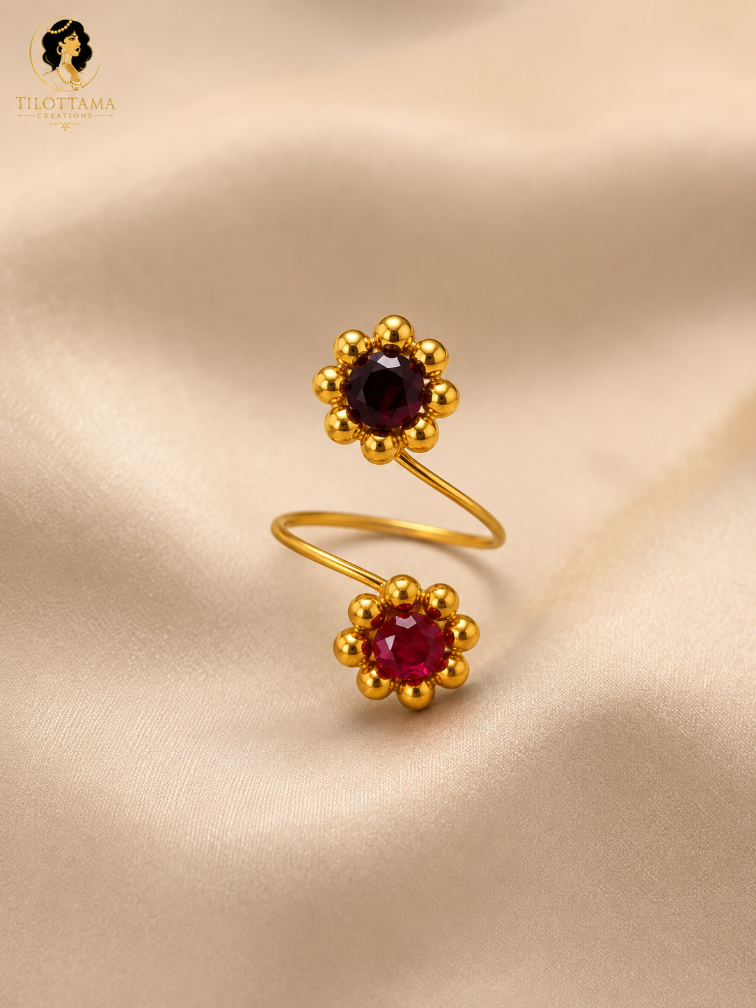 Dual Blossom Bypass Ring