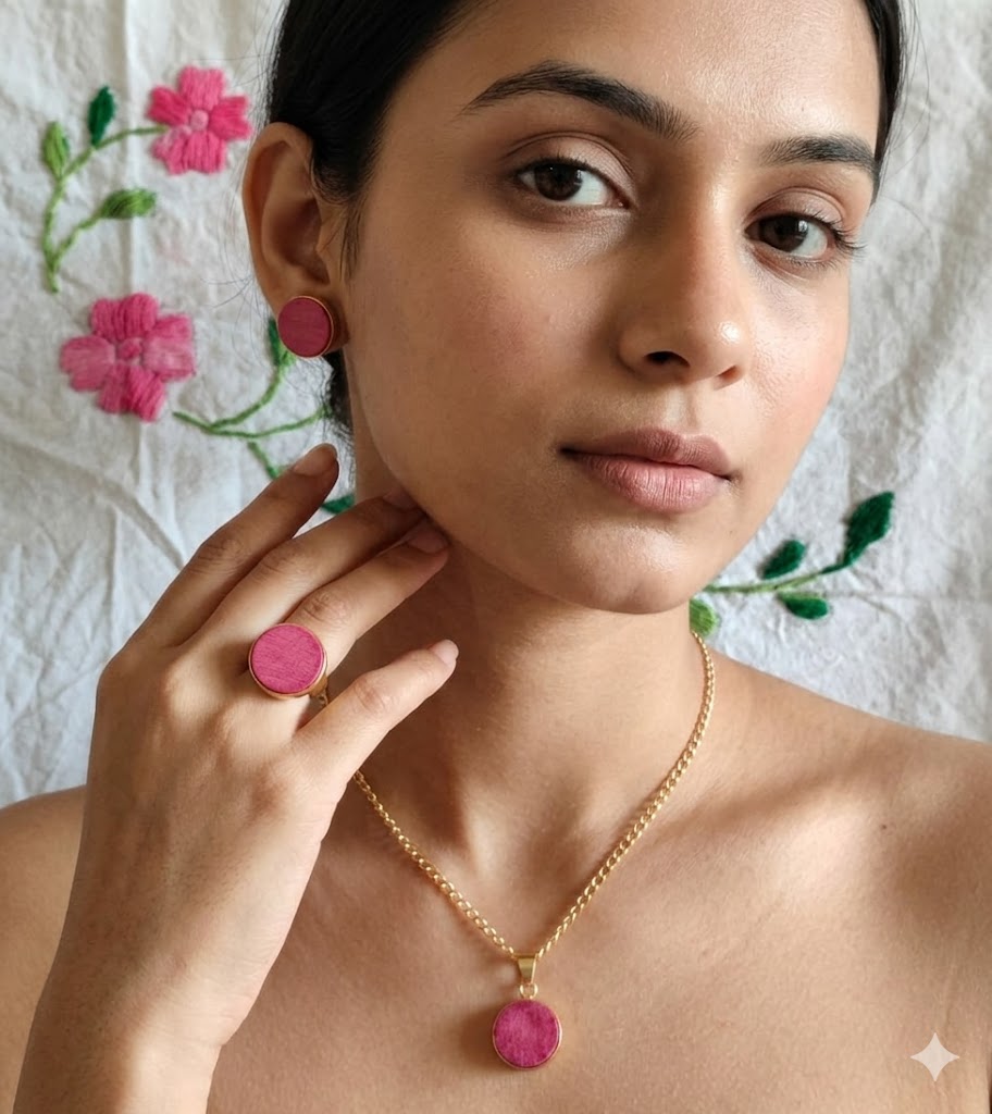 Fuchsia Circular Wood Set