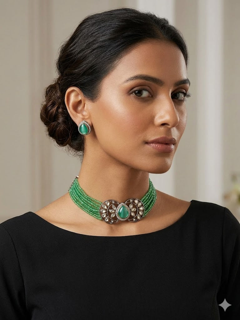 The Emerald Embrace Choker Set