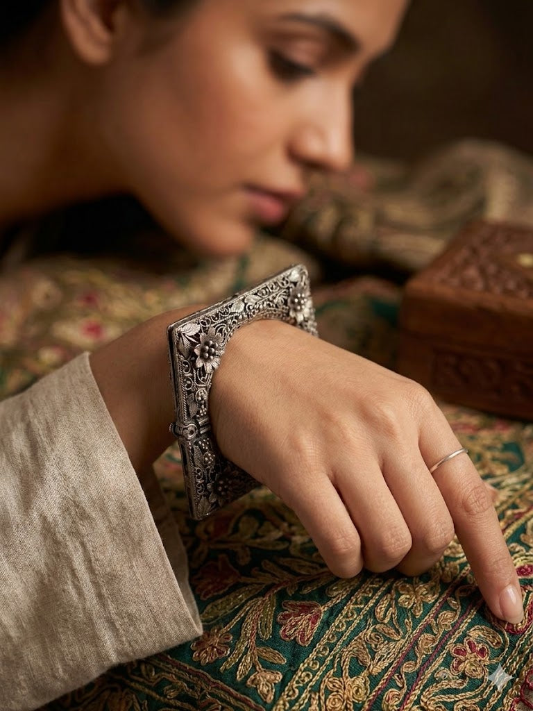 Antique Square Filigree Kada