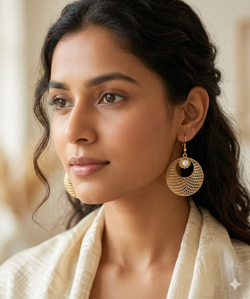 The Swarnima Filigree Hoops