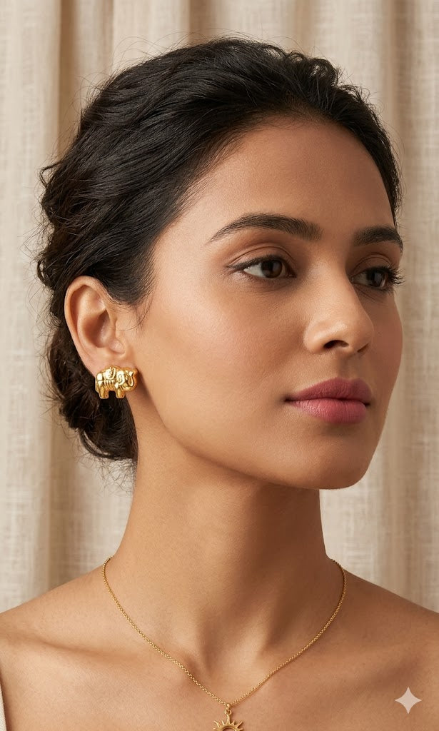 Golden Elephant Studs