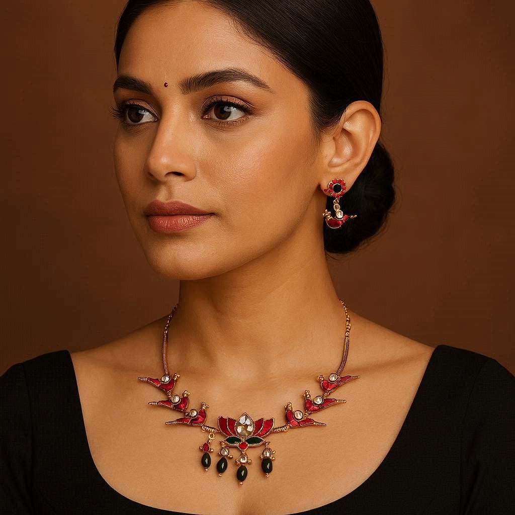 Enchanted Avian Lotus Necklace Set