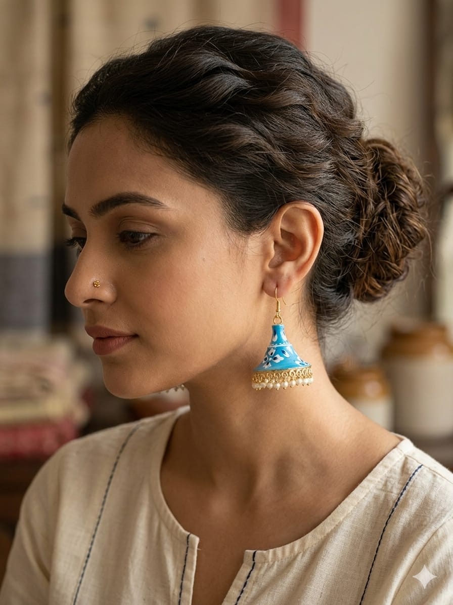The Gul-e-Ruby Oxidized Jhumkas