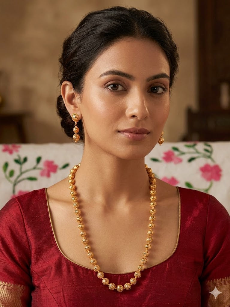 Filigree Golden Sphere Mala Set