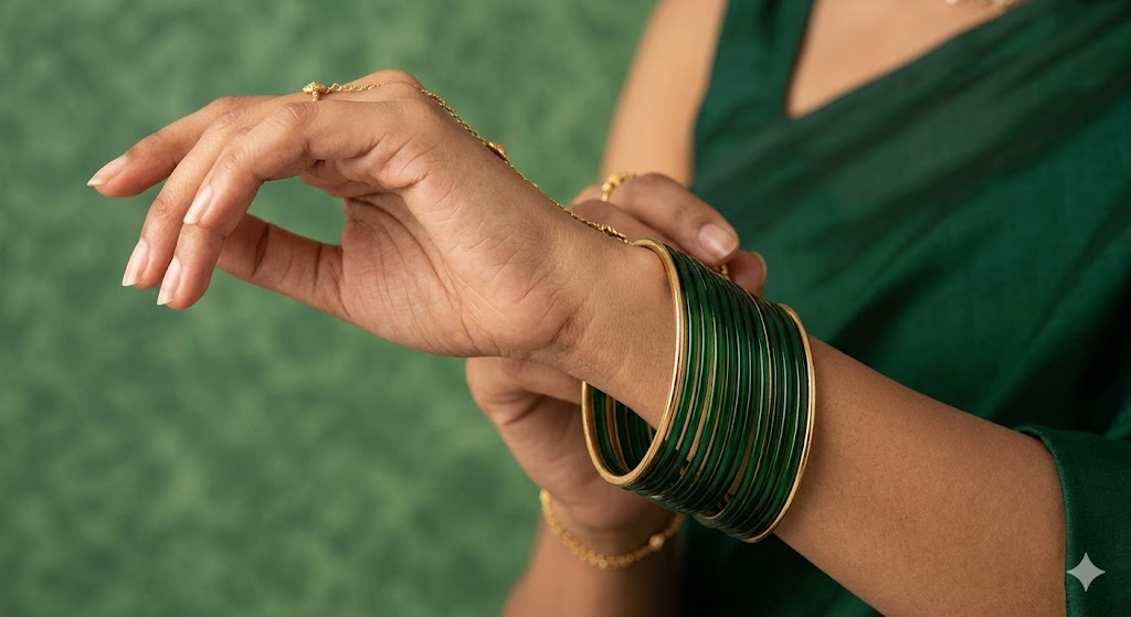 Emerald Glass "Kanch ki Chudiyan" Set