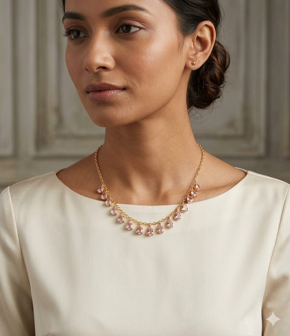The Rose Quartz Teardrop Cascade
