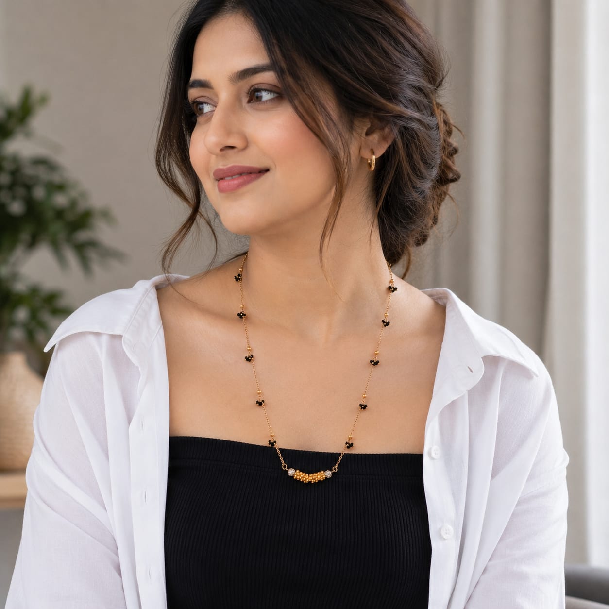 Minimalist Beaded Gold Mangalsutra