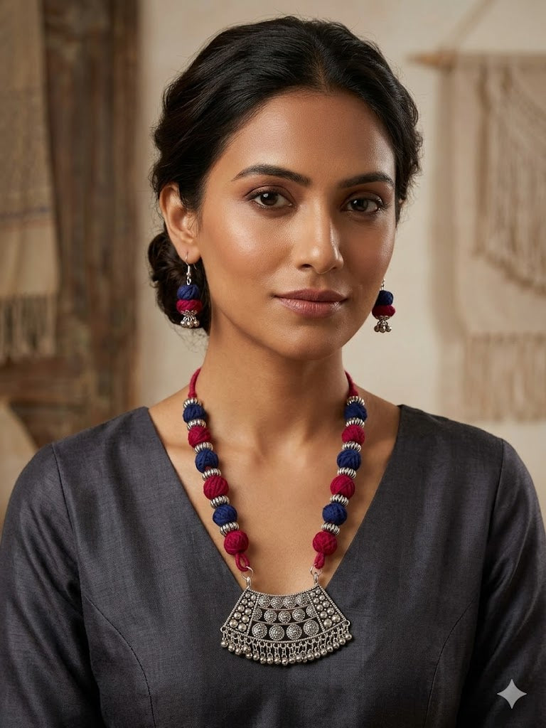 Royal Crimson & Navy Oxidized Set