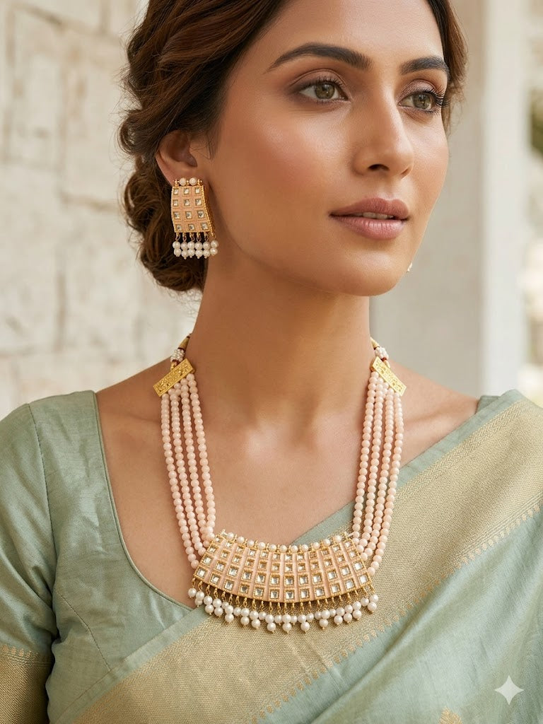 Peach Radiance Kundan Choker Set