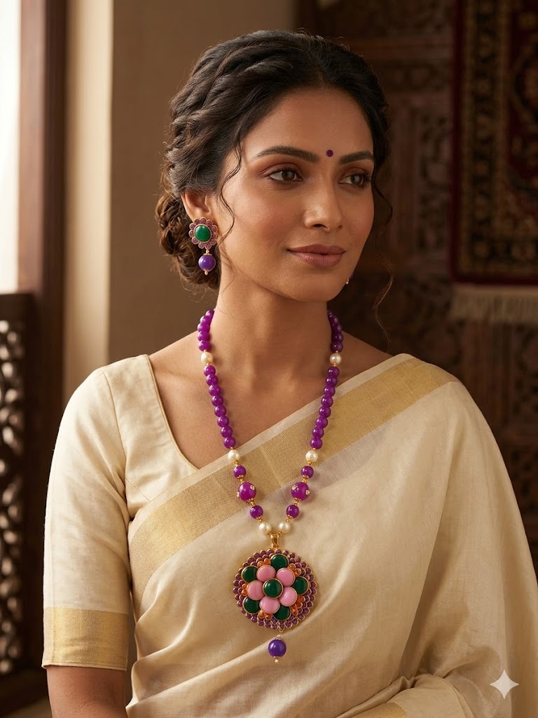 Verdant Bloom Meenakari Choker Set