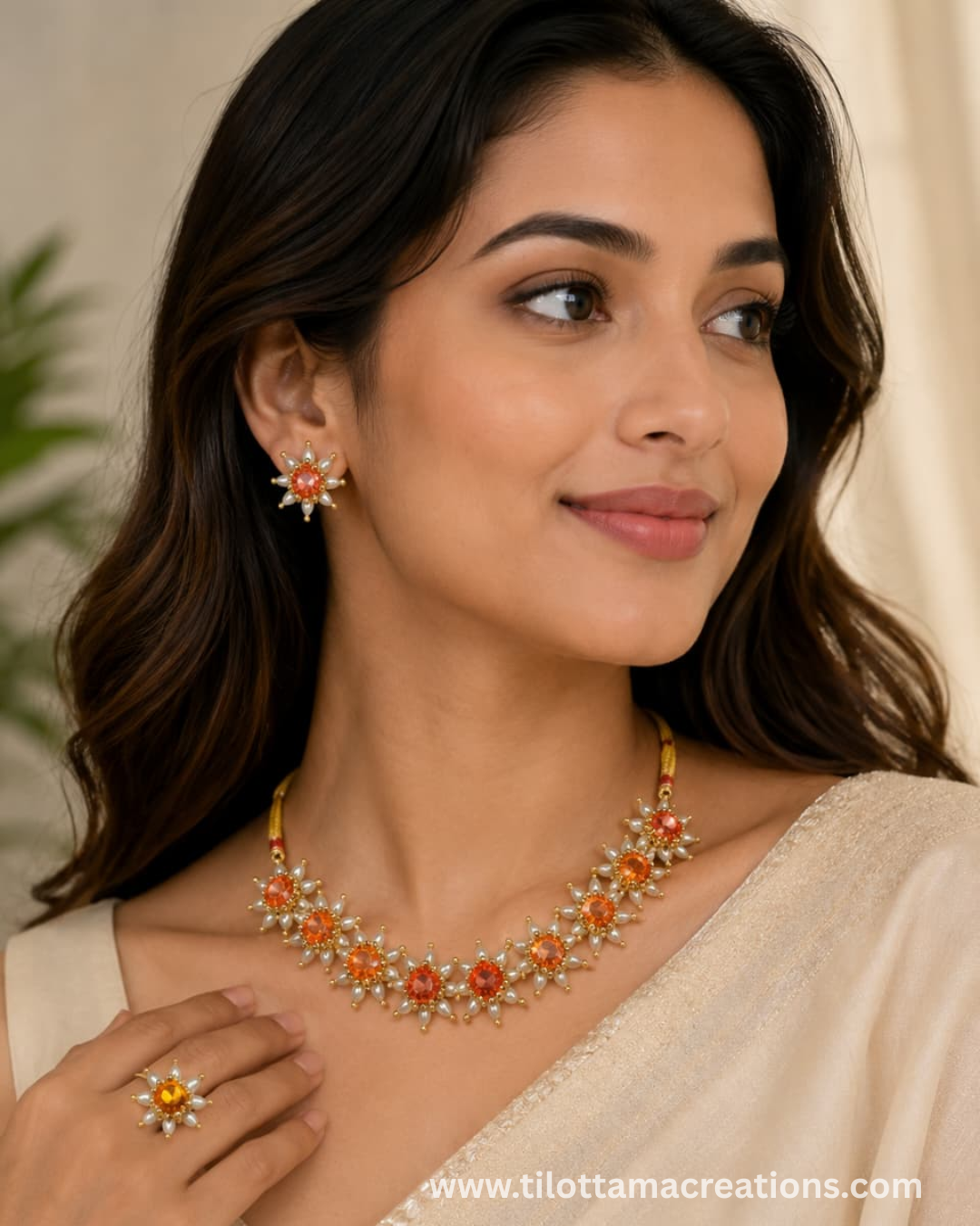 Solar Bloom Pearl Jewelry Set