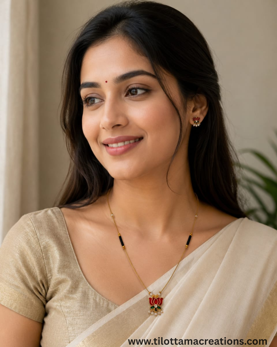 Ruby Lotus Mangalsutra