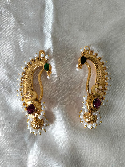 Antique Floral Medallion Ear Cuffs