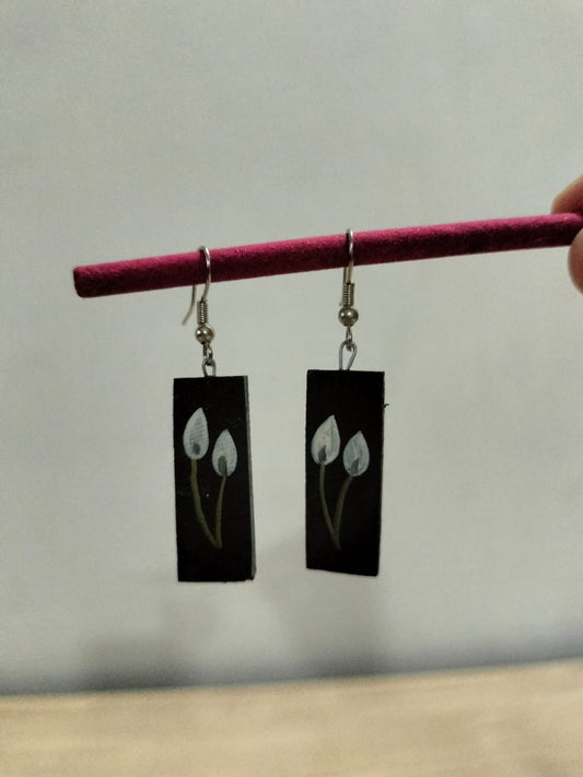 The "Onyx Blossom" Embroidered Triangles