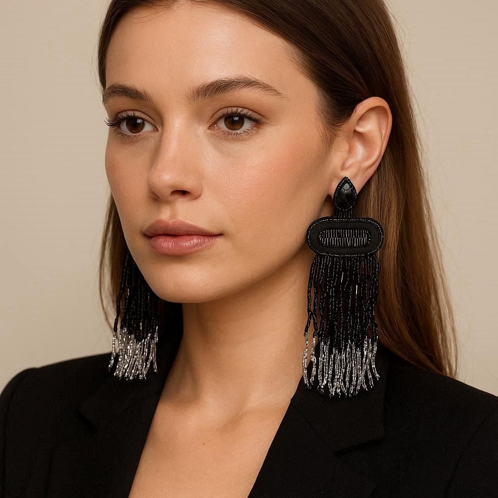 The Noir Ombré Fringe Drops