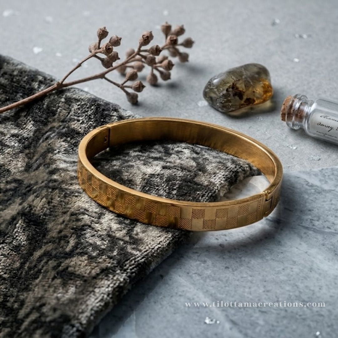 The Gilded Damier Bangle