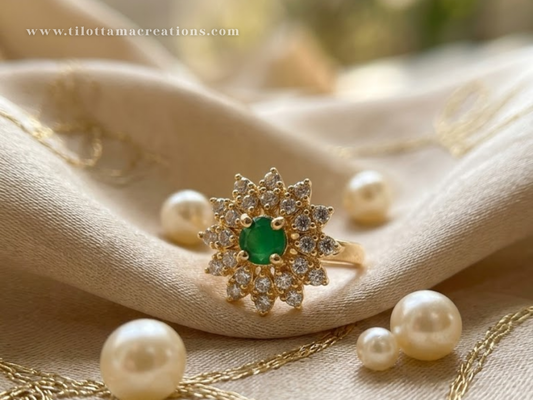 The Emerald Royal Floral Nose Cuff