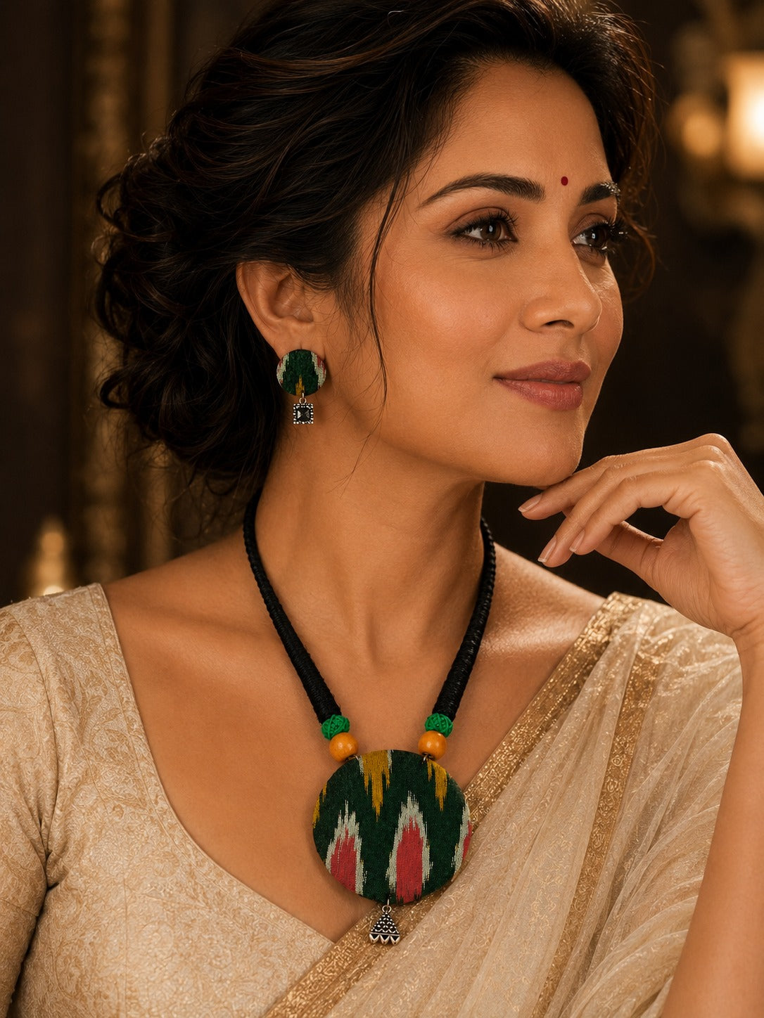 The Weaver's Heritage Ikat Necklace Set