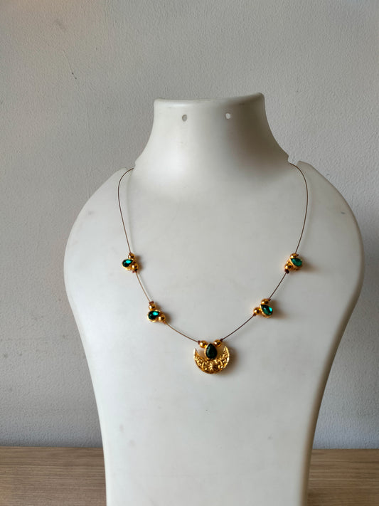 Green Invisible Chain Necklace