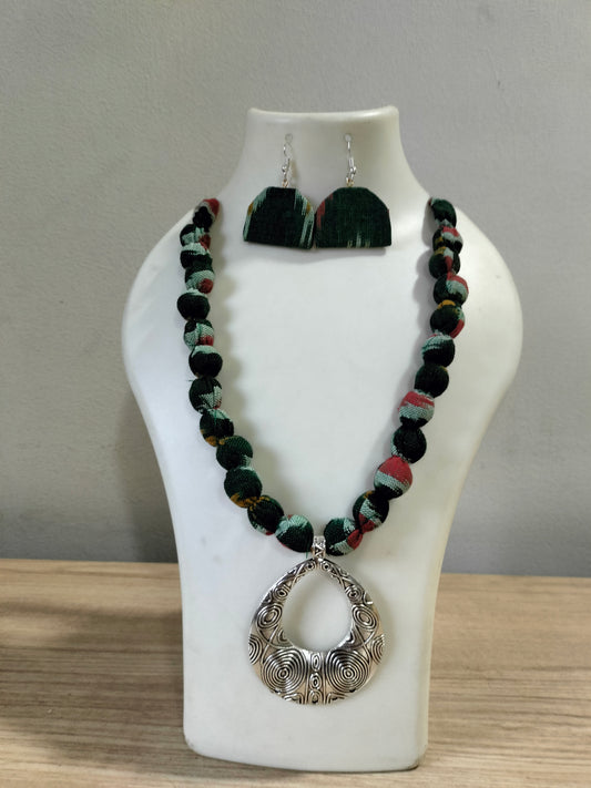 Ikkat Fabric Necklace