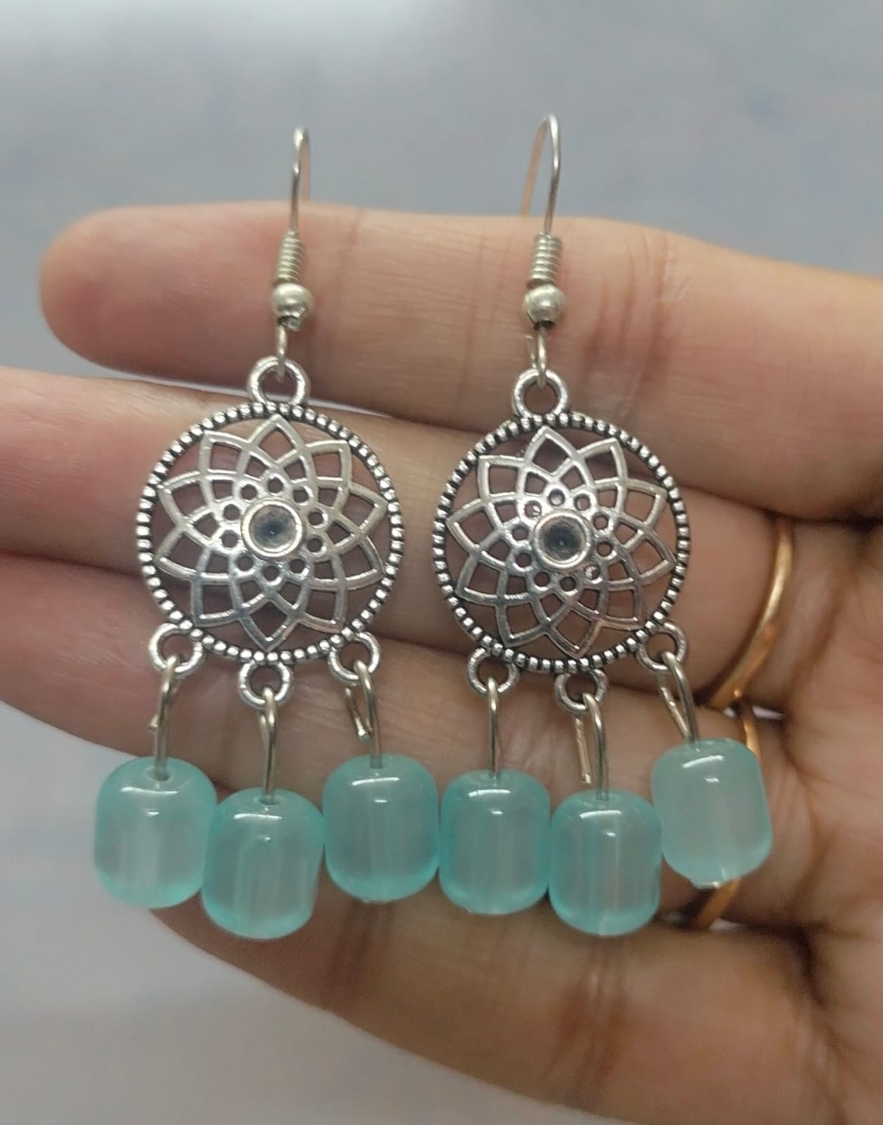 Serene Sky Mandala Dangles