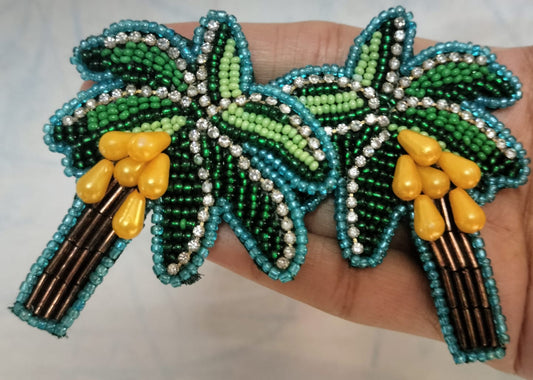 The "Oasis Palm" Beaded Statement Drops