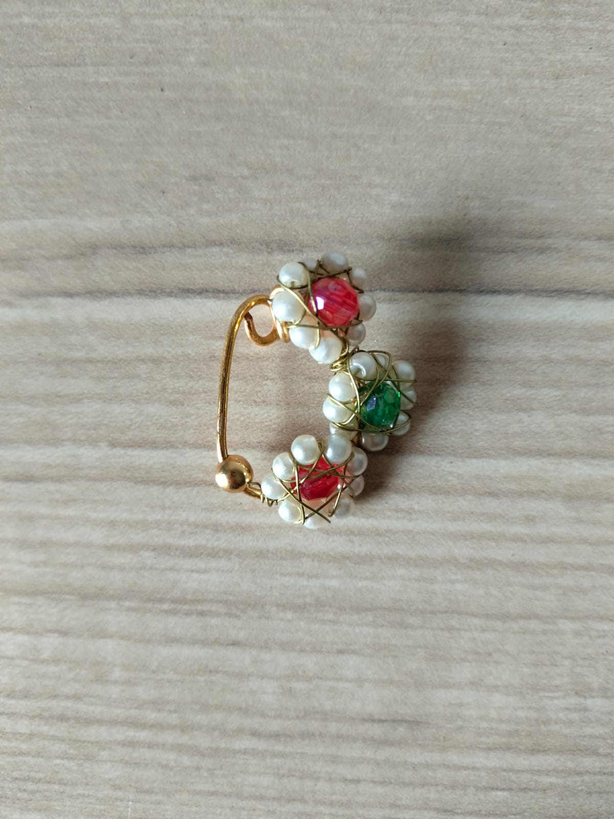 Red & Green Stone Nath