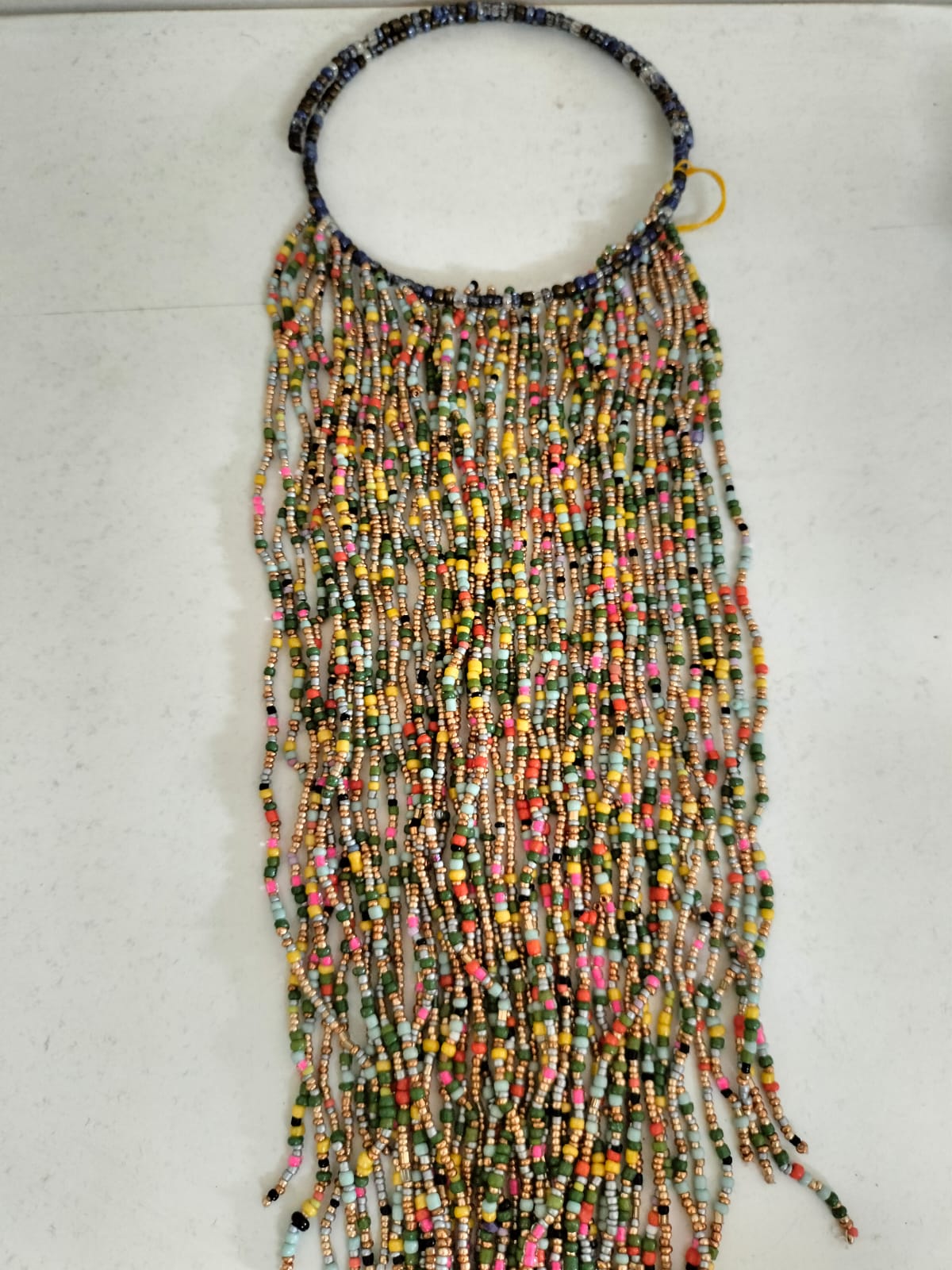 Multicoloured Bohemian Beaded Fringe Statement Necklace