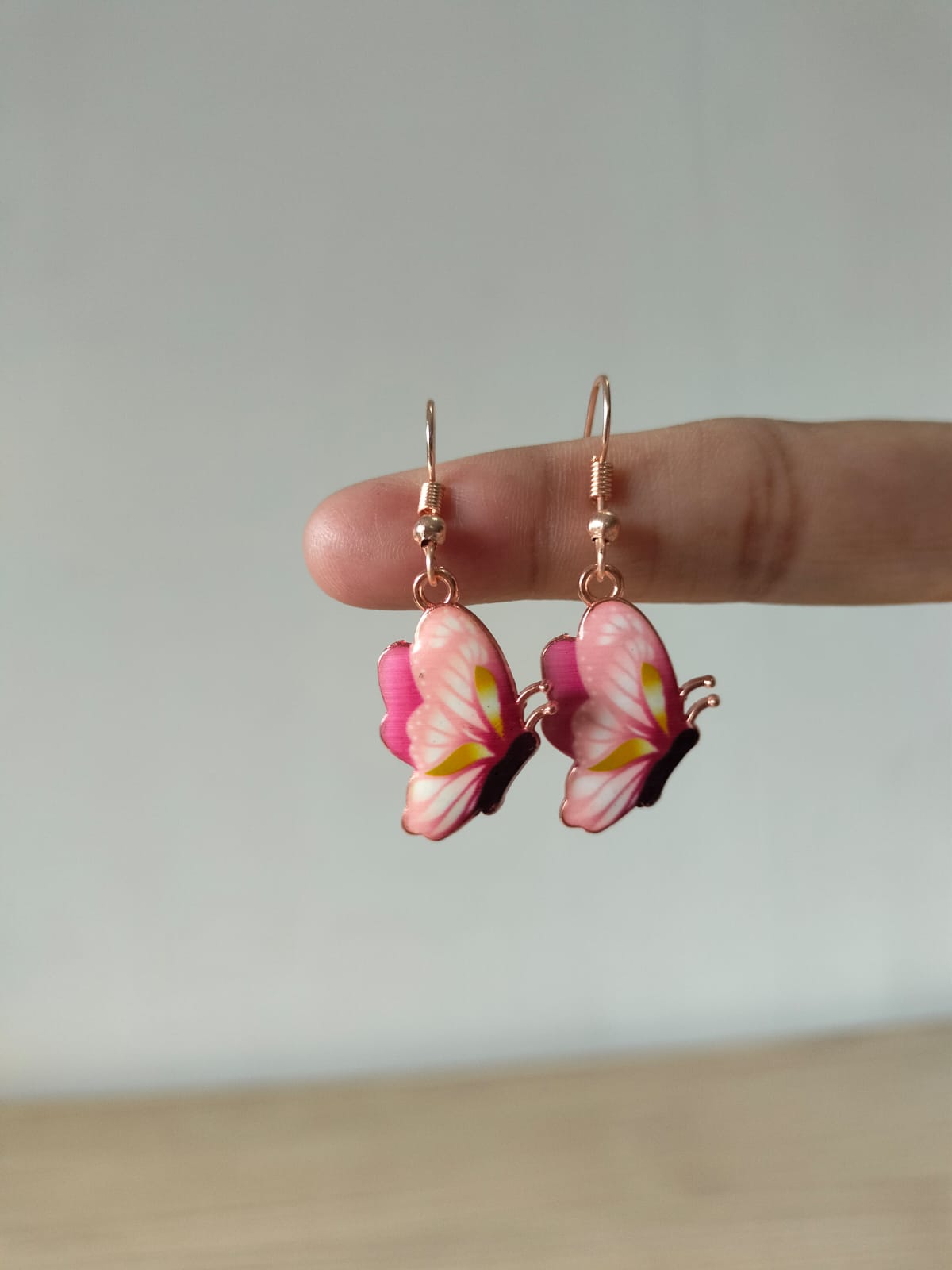Elegant Pink Butterfly Dangle Earrings
