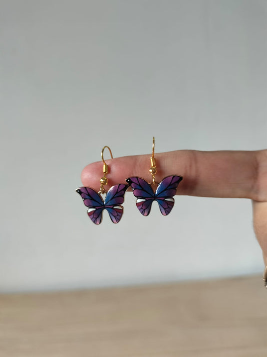 Cosmic Enamel Butterfly Hook Earrings
