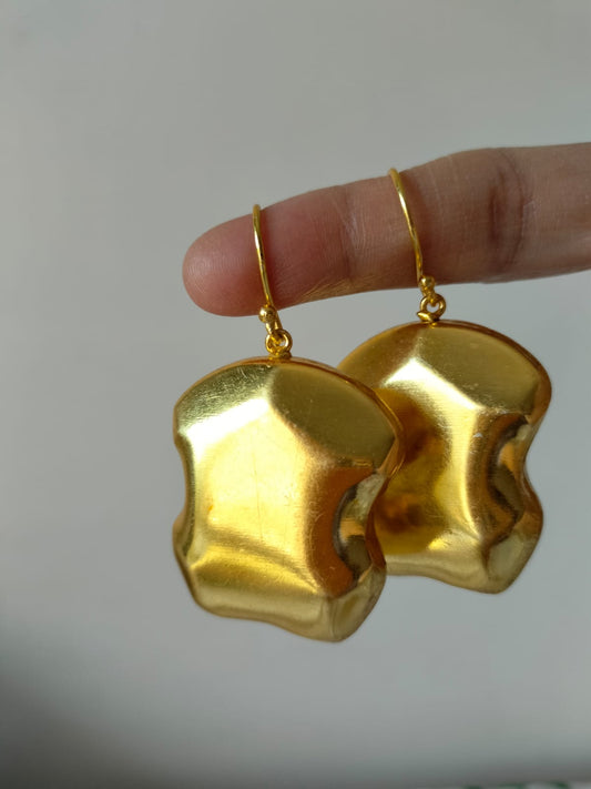 Chunky Gold-Toned Irregular Statement Earrings