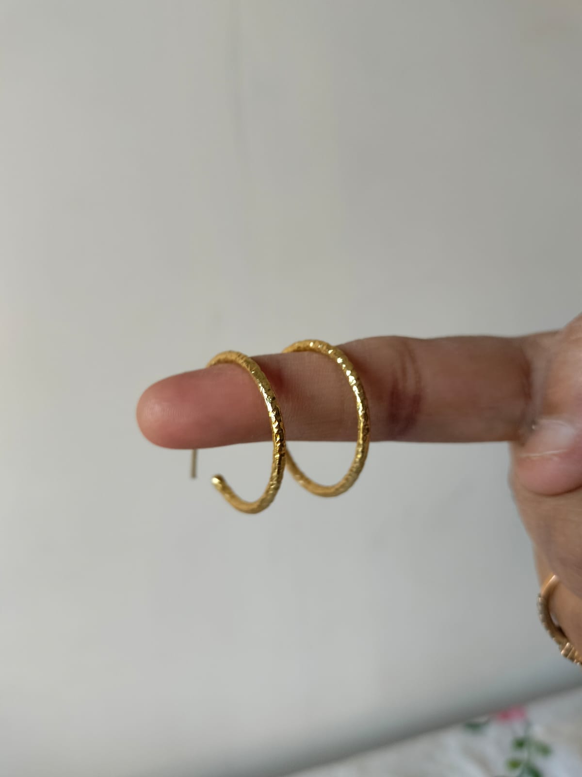 Hammered Gold-Toned C-Hoop Earrings